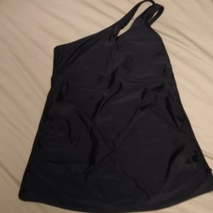 black size Medium Asymmetrical One Shoulder Maternity Tankini Top Target Swim